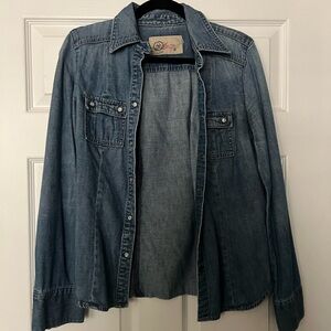 Stylish Blue Denim Button Down Shirt